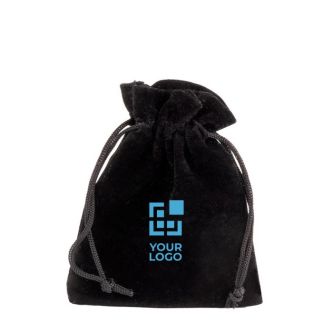 Petit sac en velours de polyester avec cordons de fermeture