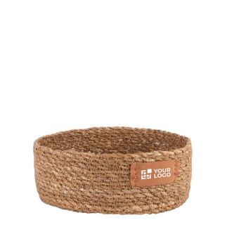 Panier de rangement rond en algues tressées