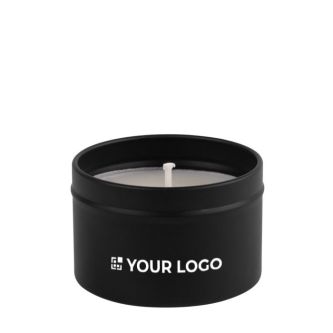 Bougie en paraffine dans un pot en métal avec couvercle assorti 50g