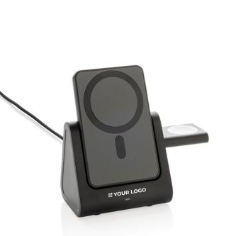 Chargeur sans fil en plastique recyclé avec support de charge 3 en 1