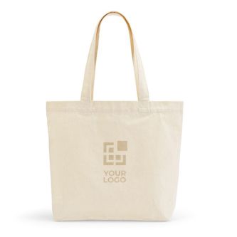Sac en coton recyclé et RPET à anses longues 280 g/m²