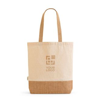 Sac de courses en coton recyclé à base en jute 180 g/m² vue principale