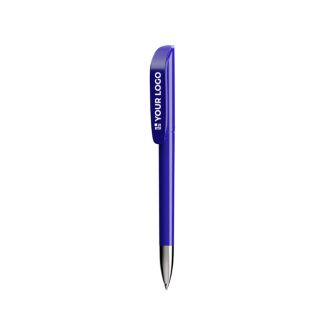 Stylo en plastique avec détail métallique chromé et encre noire BIC®