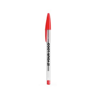 Stylo à bille en plastique transparent à encre rouge BIC® Cristal®