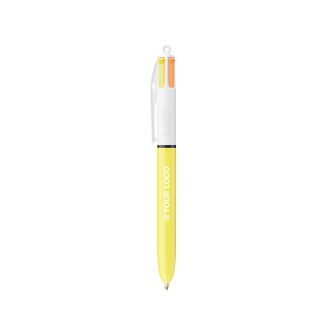 Stylo bille en plastique avec corps jaune et encre 4 couleurs Sun BIC®