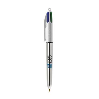 Stylo bille en plastique finition métallique, encre 4 couleurs BIC®