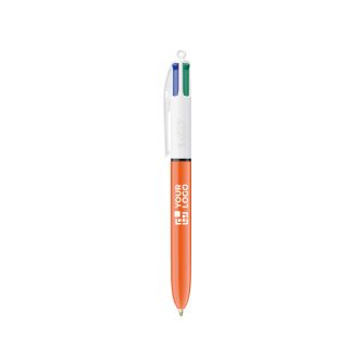 Stylo en plastique à pointe fine 0,8 mm avec 4 encres de couleur BIC®