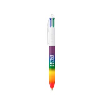 Stylo à bille en plastique style arc-en-ciel, encre 4 couleurs BIC®