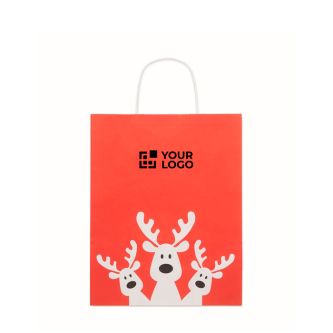 Sac cadeau de Noël en papier, format moyen, fabriqué dans l’UE