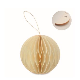 Décoration papier pliable en forme de boule de Noël personnalisable