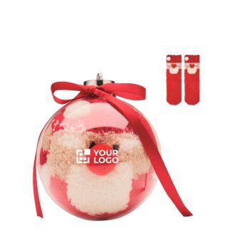 Chaussettes de Noël en polyester dans une boule de Noël taille L