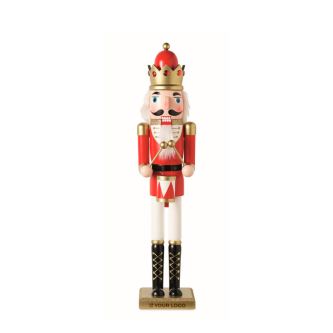 Figurine casse-noisette décorative en bois avec base stable