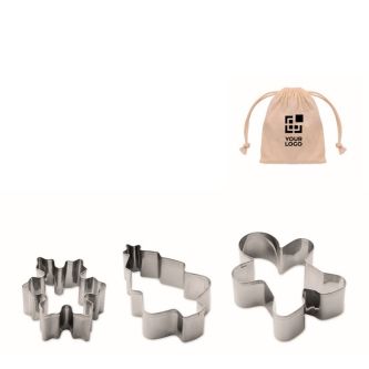 Lot de 3 emporte-pièces en acier inoxydable aux motifs de Noël
