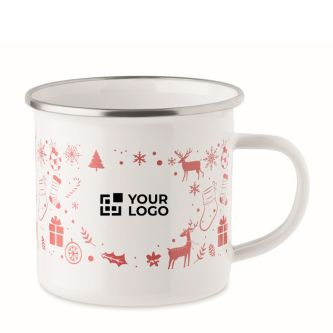 Tasse en métal émaillé au style de Noël, en boîte individuelle 300 ml