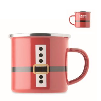 Tasse Père Noël en métal émaillée, dans un coffret cadeau, 300 ml