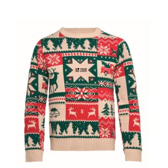 Pull de Noël en maille 100 % acrylique, taille unique S-M