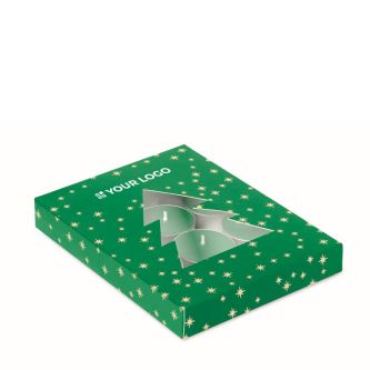 Lot de 12 bougies parfumées à la cannelle dans un coffret de Noël