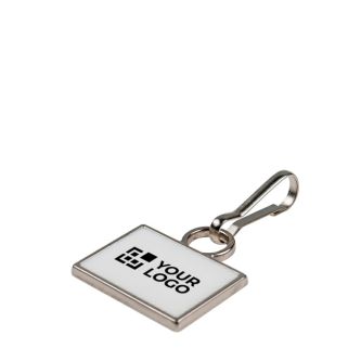 Tirette de fermeture éclair rectangulaire en métal avec mousqueton