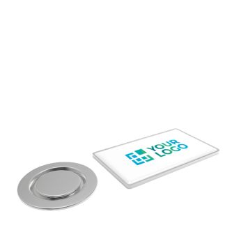Pin's' métallique avec fermeture magnétique rectangulaire grand format