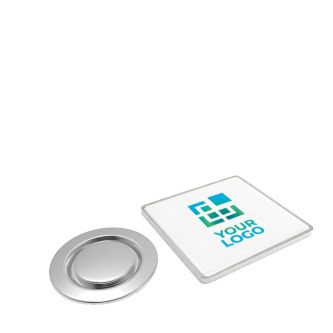 Pin's métallique pour vêtements avec fermeture magnétique carrée