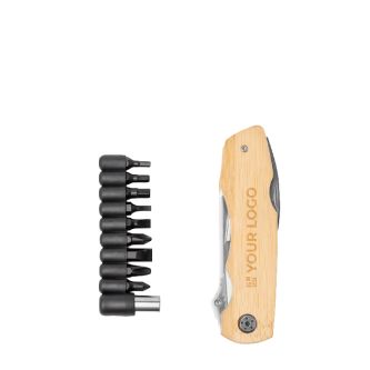 Outil multifonction 5 en 1 avec corps en bambou et acier inoxydable
