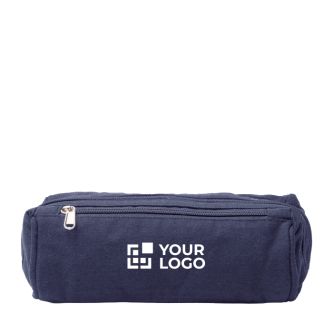 Trousse de toilette en coton recyclé avec poche extérieure 300 g/m²