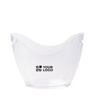 Seau à glace transparent avec poignées en plastique résistant 4 L