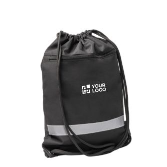 Sac à dos écologique à cordons réglables avec poche zippée