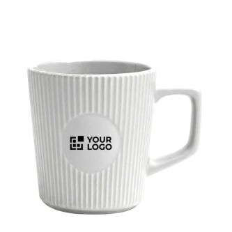 Tasse en céramique 320 ml avec extérieur mat et design nervuré