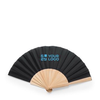 Éventail de couleurs avec tissu en polyester et tiges en bois