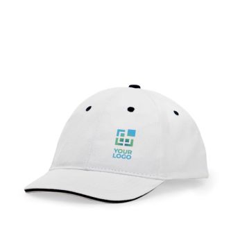 Casquette en coton à 6 panneaux avec fermeture velcro à l’arrière