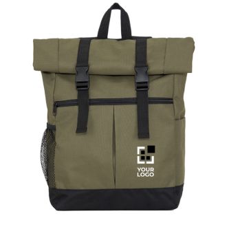 Sac à dos en polyester 900D avec rabat et sangles de fermeture