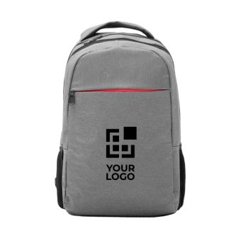 Sac à dos en polyester chiné avec compartiment pour ordinateur