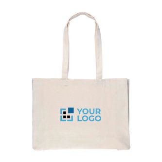 Sac de courses en coton naturel Oeko-Tex® avec soufflet 280 g/m2