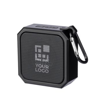 Petit haut-parleur carré avec mousqueton pour transport
