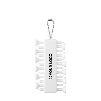 Set de 12 tees de golf en plastique recyclé avec cordon métallique