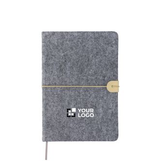 Carnet en feutre recyclé avec fermeture élastique feuilles lignées A5