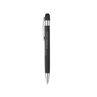 Stylo en aluminium recyclé avec finition caoutchouc encre bleue