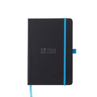 Carnet A5 en similicuir recyclé, fermeture élastique, pages lignées