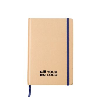 Carnet A5 en carton recyclé avec fermeture élastique, pages lignées