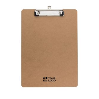 Porte-bloc A4 en bois recyclé avec clip métallique robuste