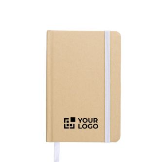 Carnet A6 en carton recyclé avec marque-page et pages lignées