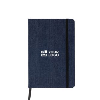 Carnet A5 en toile denim au style décontracté, avec pages lignées