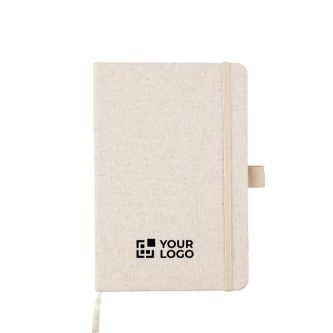 Carnet A5 en chanvre avec bande élastique et pages lignées