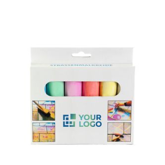 Boîte en carton avec 6 grosses craies de coloriage