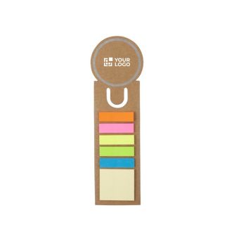 Marque-page en carton avec bandes adhésives colorées