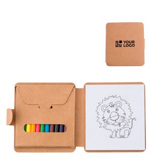 Kit pour enfants avec 12 dessins à colorier et 12 crayons de couleur