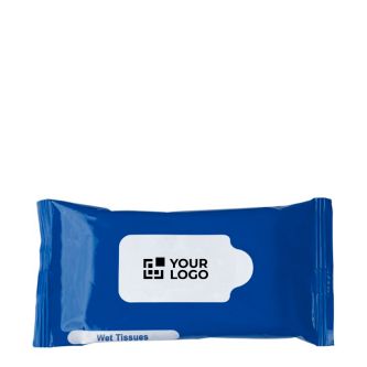 Sachet en plastique contenant 10 lingettes humides