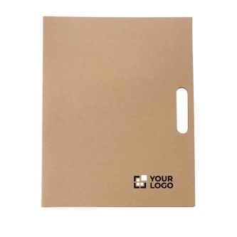 Classeur en carton avec bloc-notes, stylo et notes adhésives