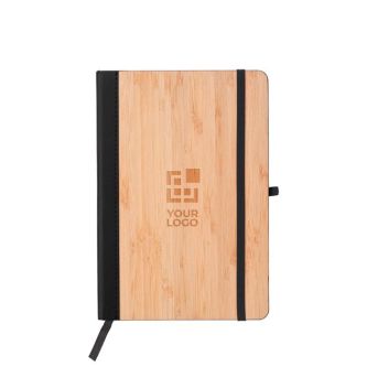Carnet A5 ligné à couverture en bambou et cuir synthétique